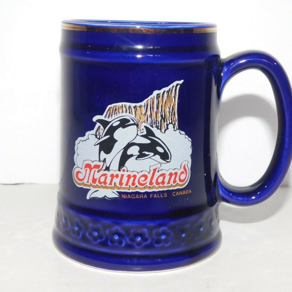 Vintage Marineland Niagara falls 4" Blue Mug Stein - Picture 3 of 7